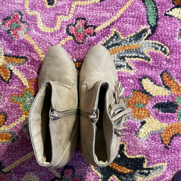 Suede Beige Ankle Boots - Picture 4 of 6